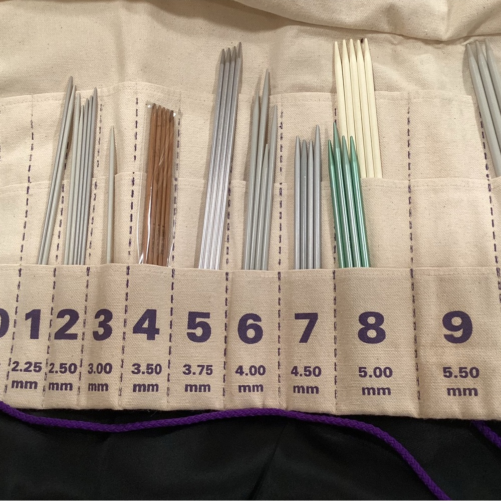 Doublepoints Knitting needles storage Bag in Cream VTG includes all shown - Picture 4 of 8